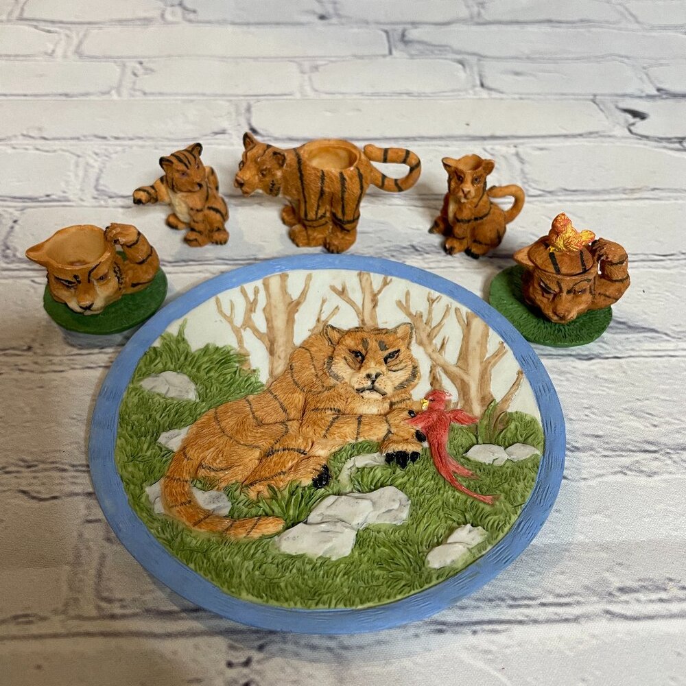 Vintage 90's Mini Tea Party Set Tigers